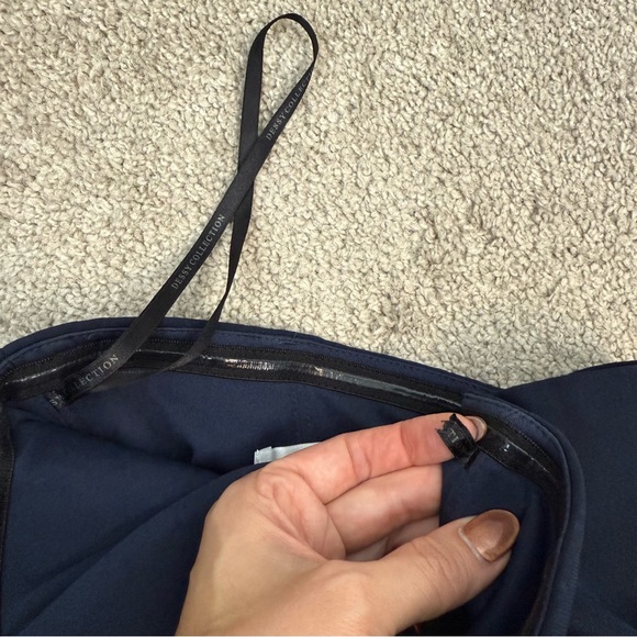 Dessy Collection 3066 Strapless Crepe Jumpsuit Navy Blue 0 - Picture 6 of 6